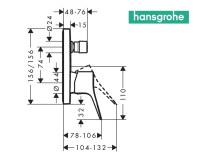 MEDIDAS MONOMANDO BAÑERA EMPOTRADO VIVENIS HANSGROHE